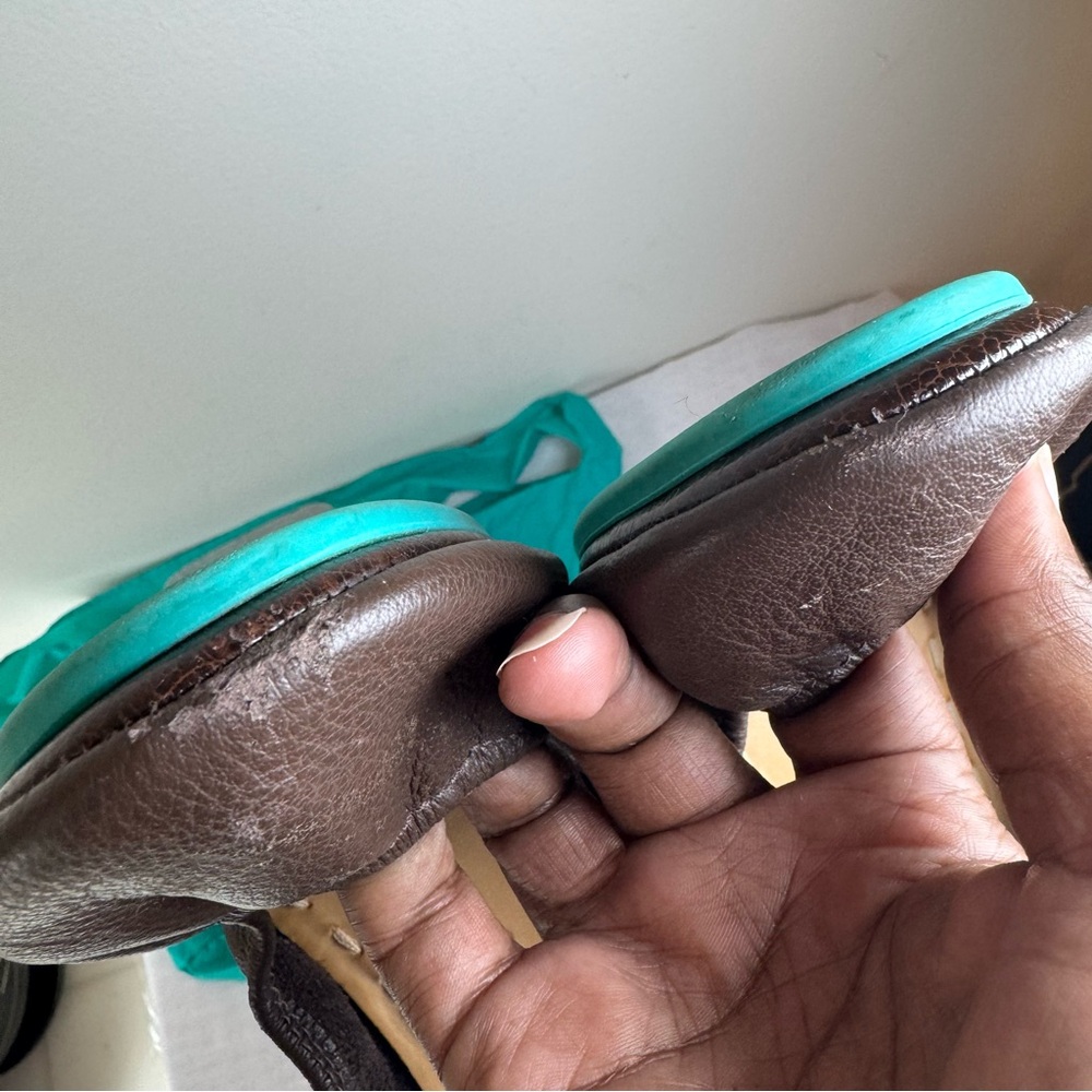 Tieks Brown Leather ballet flats office corporate events, comfy girly 0046 - Picture 10 of 17